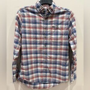 Southern Shirt Company Men’s Blue Red and White Plaid Button Up Shirt